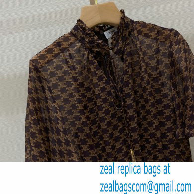 celine Triomphe print dress coffee 2021