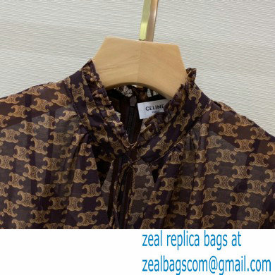celine Triomphe print dress coffee 2021