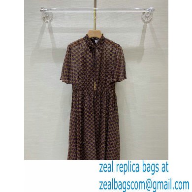 celine Triomphe print dress coffee 2021