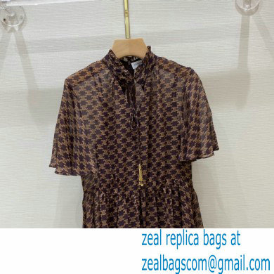 celine Triomphe print dress coffee 2021