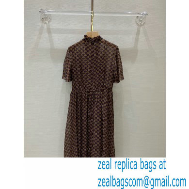 celine Triomphe print dress coffee 2021 - Click Image to Close