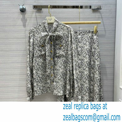 celine daisy print shirt and skirt 2021