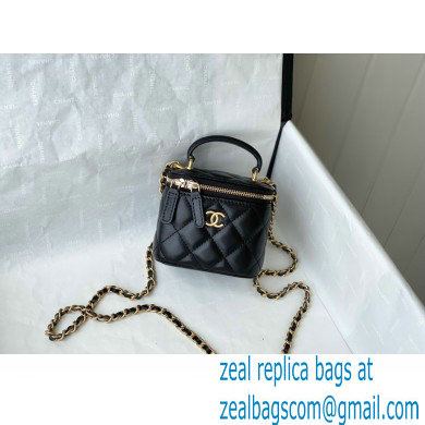 chanel lambskin black SMALL VANITY WITH CHAIN ap2198