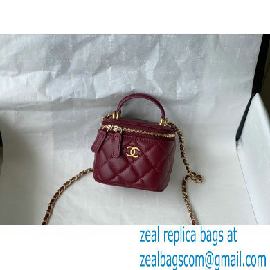 chanel lambskin burgundy SMALL VANITY WITH CHAIN ap2198