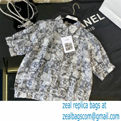 chanel white camellia short-sleeved shirt 2021