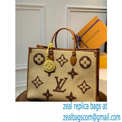 louis vuitton Monogram Raffia OnTheGo GM tote bag M57644 BROWN - Click Image to Close