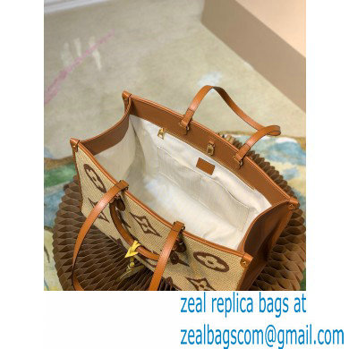 louis vuitton Monogram Raffia OnTheGo GM tote bag M57644 BROWN