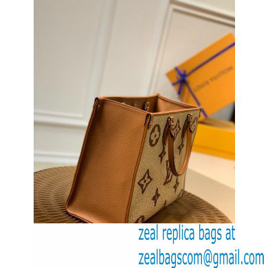 louis vuitton Monogram Raffia OnTheGo MM tote bag M57707 BROWN - Click Image to Close