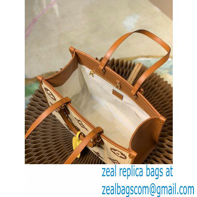 louis vuitton Monogram Raffia OnTheGo MM tote bag M57707 BROWN