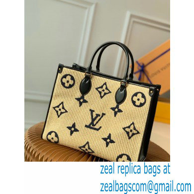 louis vuitton Monogram Raffia OnTheGo MM tote bag M57723 BLACK