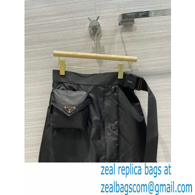 prada Re-Nylon Gabardine flared skirt BLACK 2021 - Click Image to Close