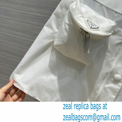 prada Re-Nylon Gabardine flared skirt WHITE 2021 - Click Image to Close