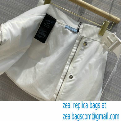 prada Re-Nylon Gabardine flared skirt WHITE 2021 - Click Image to Close