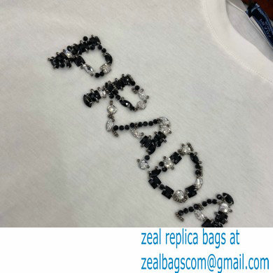 prada logo print white T-shirt 2021