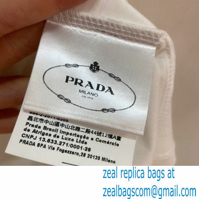 prada logo print white T-shirt 2021