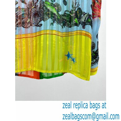 versace starfish print silk shirt green 2021 - Click Image to Close