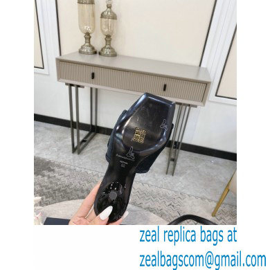 Alexander Wang Heel 5.5cm Jessie Padded Velour Crystal Logo Slide Sandals Black 2021