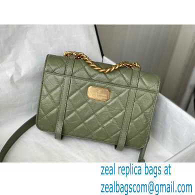 Chanel Aged Calfskin Vintage Messenger Small Flap Bag AS2696 Army Green 2021