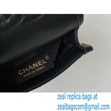 Chanel Aged Calfskin and Tweed Vintage Messenger Mini Flap Bag AS2695 Black 2021
