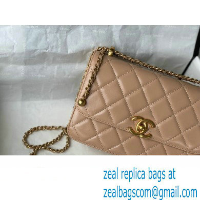 Chanel Calfskin Small Flap Bag AS2649 Beige 2021