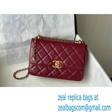 Chanel Calfskin Small Flap Bag AS2649 Burgundy 2021