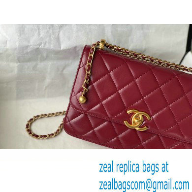 Chanel Calfskin Small Flap Bag AS2649 Burgundy 2021