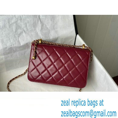 Chanel Calfskin Small Flap Bag AS2649 Burgundy 2021