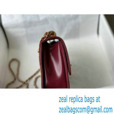 Chanel Calfskin Small Flap Bag AS2649 Burgundy 2021