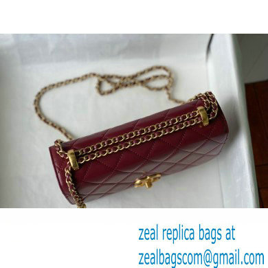 Chanel Calfskin Small Flap Bag AS2649 Burgundy 2021