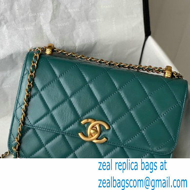 Chanel Calfskin Small Flap Bag AS2649 Green 2021