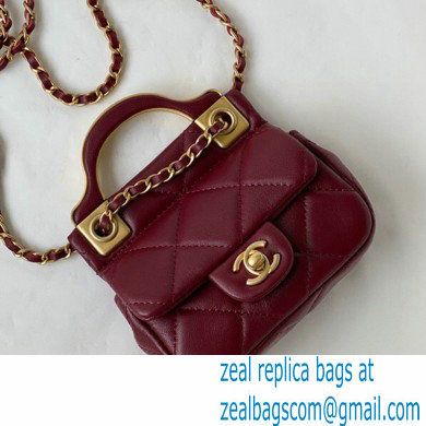 Chanel Vintage Messenger Hanger Mini Flap Bag AS2271 Red 2021