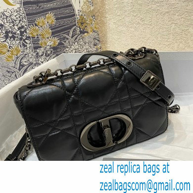 DIOR Black Quilted Macrocannage Calfskin SMALL DIOR CARO BAG - Click Image to Close