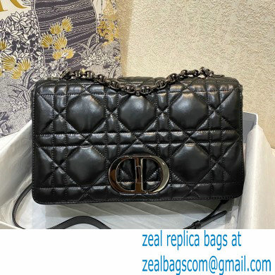 DIOR Black Quilted Macrocannage Calfskin large DIOR CARO BAG