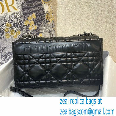 DIOR Black Quilted Macrocannage Calfskin large DIOR CARO BAG - Click Image to Close