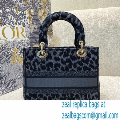 DIOR Gray Mizza Embroidery MEDIUM LADY D-LITE BAG 2021 - Click Image to Close