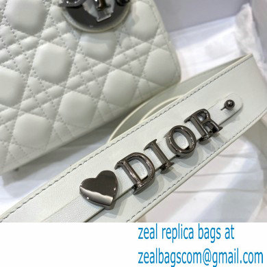 DIOR WHITE Cannage lambskin LADY DIOR MY ABCDIOR BAG 2021 - Click Image to Close