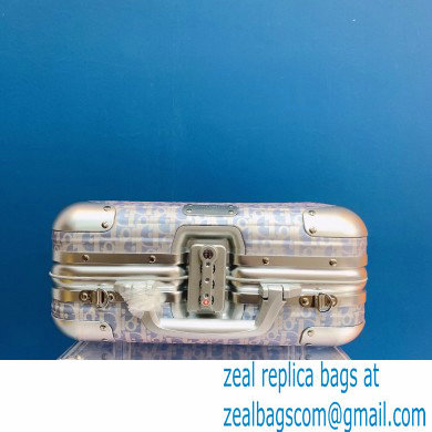 DIOR X RIMOWA BLUE Dior Oblique Aluminum Hand Case - Click Image to Close