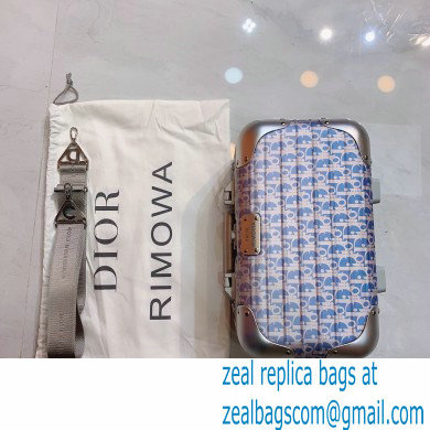DIOR X RIMOWA BLUE Dior Oblique Aluminum Hand Case - Click Image to Close
