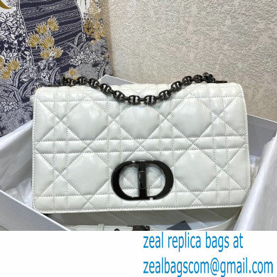 DIOR white Quilted Macrocannage Calfskin large DIOR CARO BAG