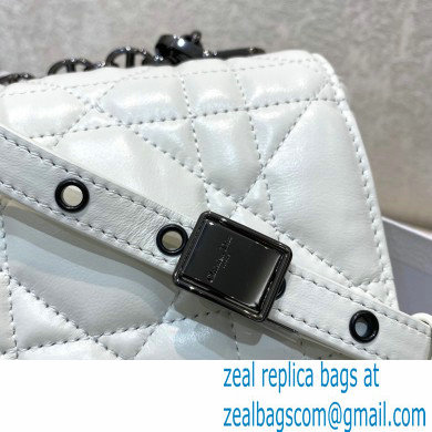 DIOR white Quilted Macrocannage Calfskin large DIOR CARO BAG