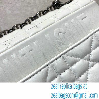 DIOR white Quilted Macrocannage Calfskin large DIOR CARO BAG - Click Image to Close