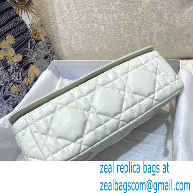 DIOR white Quilted Macrocannage Calfskin large DIOR CARO BAG