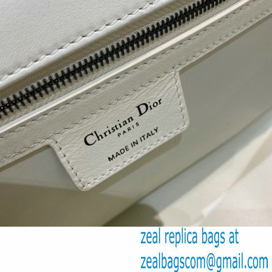 DIOR white Quilted Macrocannage Calfskin large DIOR CARO BAG - Click Image to Close