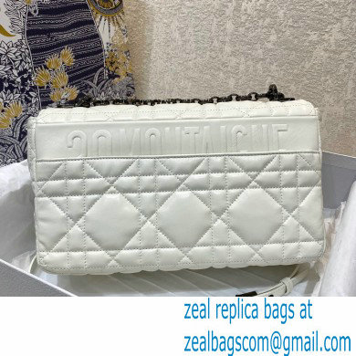 DIOR white Quilted Macrocannage Calfskin large DIOR CARO BAG - Click Image to Close