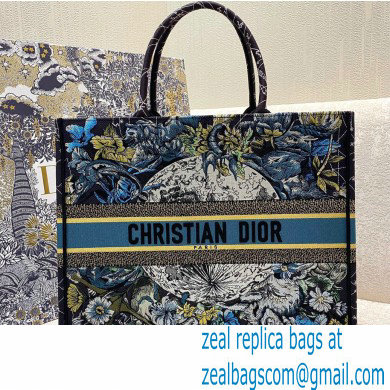 Dior Book Tote Bag in Constellation Embroidery Blue 2021