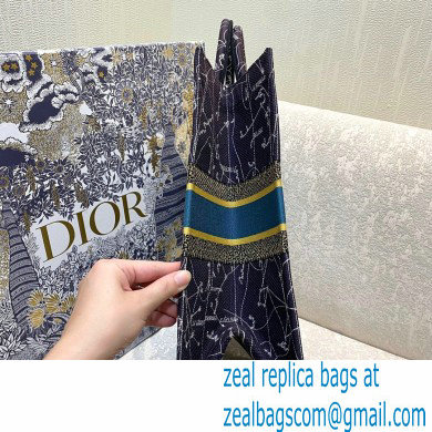 Dior Book Tote Bag in Constellation Embroidery Blue 2021