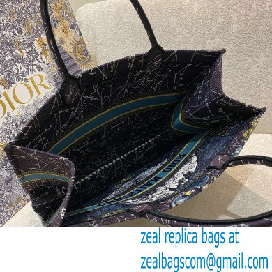 Dior Book Tote Bag in Constellation Embroidery Blue 2021