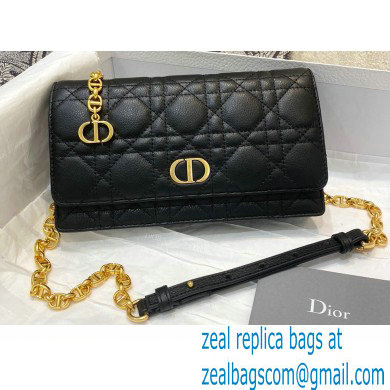 Dior Caro Belt Pouch with Chain Bag Black 2021