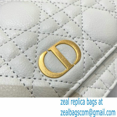 Dior Caro Belt Pouch with Chain Bag White 2021