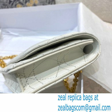 Dior Caro Belt Pouch with Chain Bag White 2021